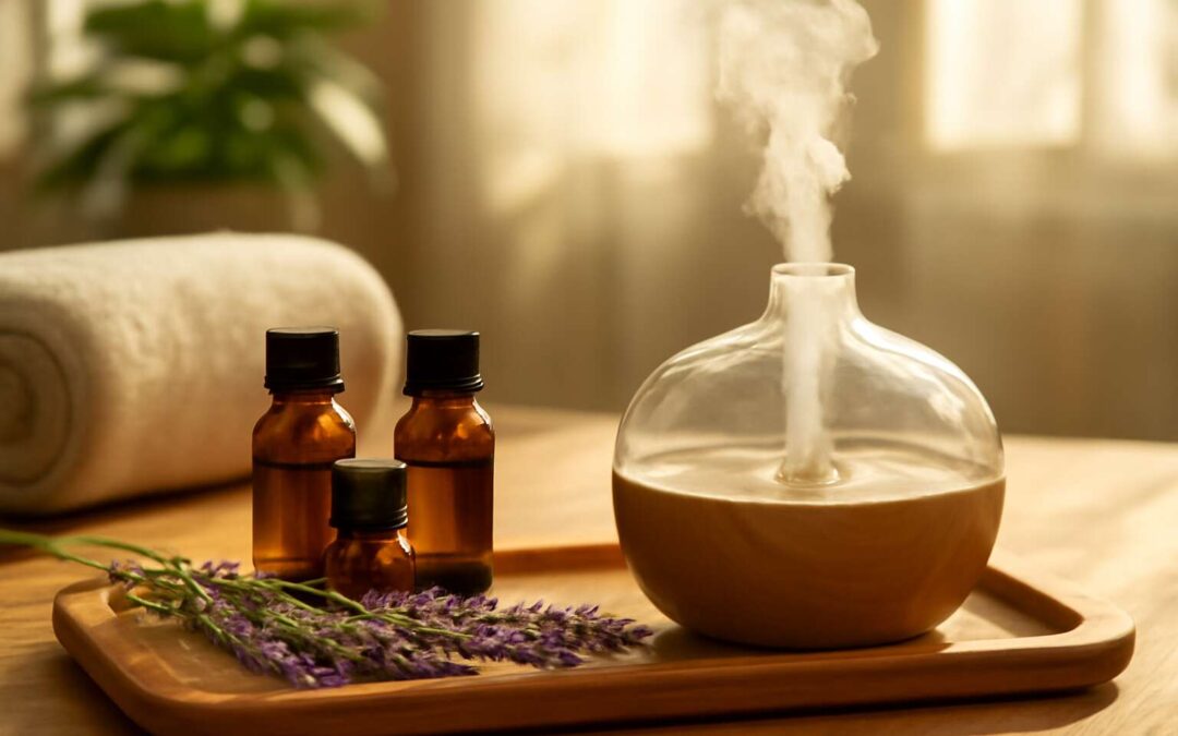 Discover serenity: aromatherapy with essential oils for calm, focus, and wellness.