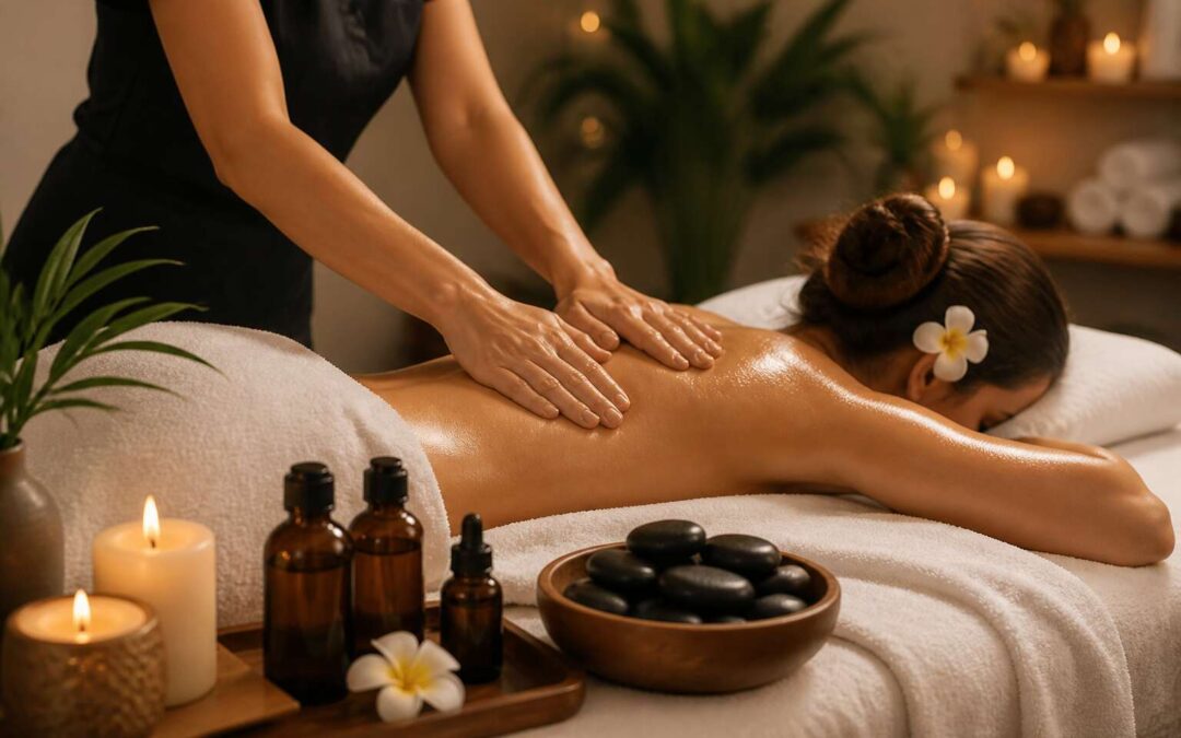 Book aromatherapy massage or swedish massage for relaxation.